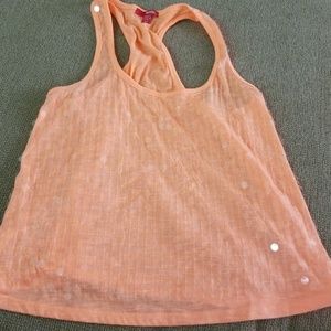 Orange sequin tank top